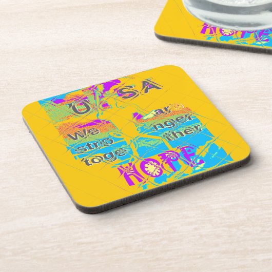 USA Hillary Hope Stronger Together Untersetzer (Linke Seite)