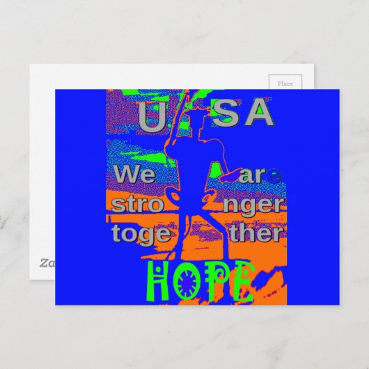 USA Hillary Hope Wir sind gemeinsam stärker Postkarte (Vorne/Hinten)