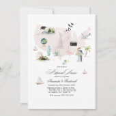 USA Hochzeit in Urlaubsort Probe Dinner Einladung (Vorderseite)