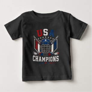 USA Hockey-Meister mit abgenutztem patriotischem H Baby T-shirt