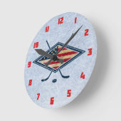 USA-Hockey-runde Wanduhr (Winkel)