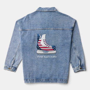 USA-Hockey-Schlittschuh Jeansjacke