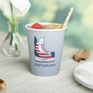 USA Hockey-Schlittschuhe Pappbecher