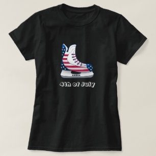 USA Hockey-Schlittschuhe zum 4. Juli T-Shirt