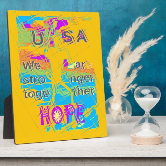 USA Hoffnung: Farbige Textur-Design Fotoplatte (Seite)