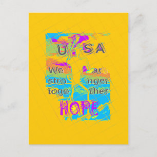 USA Hoffnung: Farbige Textur-Design Postkarte