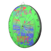 USA Hoffnung: Neon Lemon & Orange Art Dartscheibe (Vorderseite rechts)