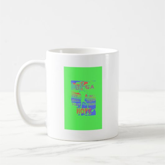 USA Hoffnung: Neon Lemon & Orange Art Kaffeetasse (Links)