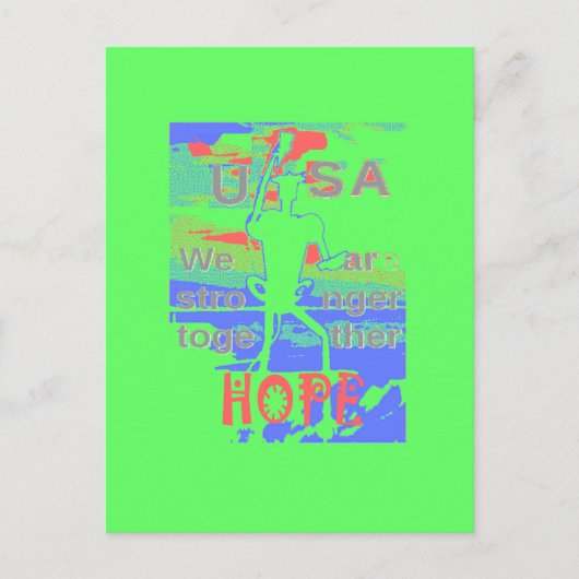 USA Hoffnung: Neon Lemon & Orange Art Postkarte (Vorderseite)