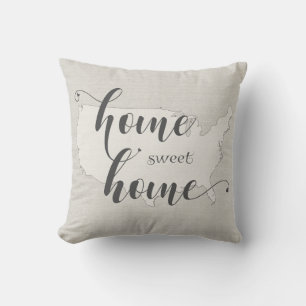 USA - Home Sweet Home Jute-Optik Kissen