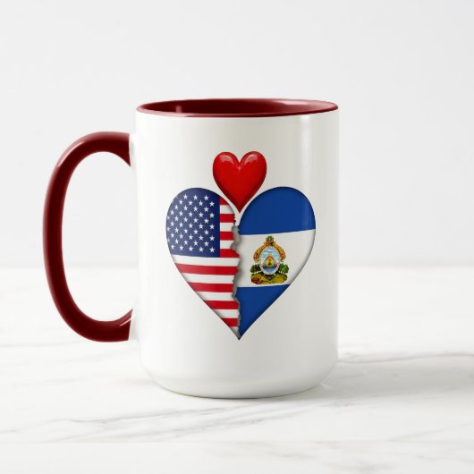 USA Honduras Herz Flaggen Hispanic Heritage Tasse (Links)