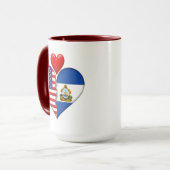 USA Honduras Herz Flaggen Hispanic Heritage Tasse (Vorderseite Links)