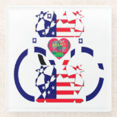 USA Hope Beautiful Phantastisch National Flag Desi Glasuntersetzer (Vorderseite)