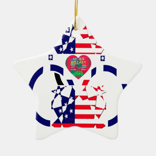 USA Hope Beautiful Phantastisch National Flag Desi Keramikornament (Vorne)