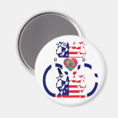 USA Hope Beautiful Phantastisch National Flag Desi Magnet (Vorderseite/Rückseite)