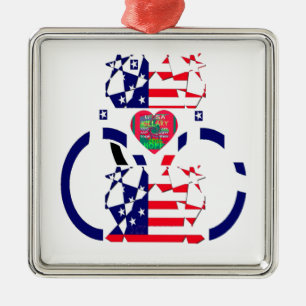 USA Hope Beautiful Phantastisch National Flag Desi Ornament Aus Metall