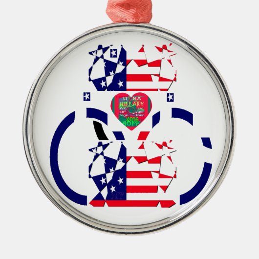 USA Hope Beautiful Phantastisch National Flag Desi Ornament Aus Metall (Vorne)
