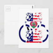 USA Hope Beautiful Phantastisch National Flag Desi Postkarte (Vorne/Hinten)