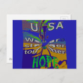USA Hope Message Art Print Postkarte (Vorne/Hinten)