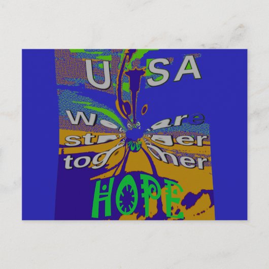 USA Hope Message Art Print Postkarte (Vorderseite)
