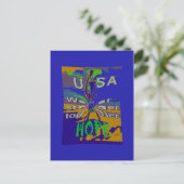 USA Hope Message Art Print Postkarte (Stehend Vorderseite)