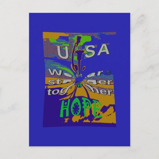 USA Hope Message Art Print Postkarte (Vorderseite)