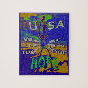 USA Hope Message Art Print Puzzle