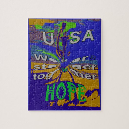 USA Hope Message Art Print Puzzle (Vertikal)
