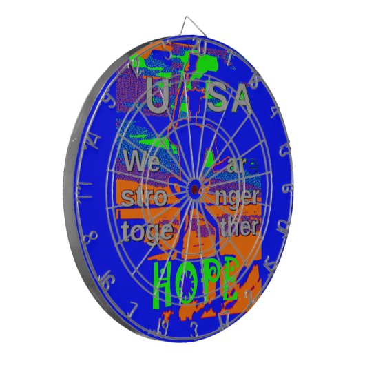 USA Hope Strong Together - A Patriotic Tapestry Dartscheibe (Vorderseite Links)