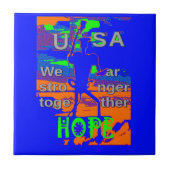USA Hope Strong Together - A Patriotic Tapestry Fliese (Vorderseite)
