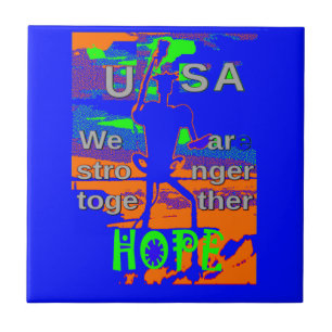USA Hope Strong Together - A Patriotic Tapestry Fliese