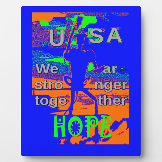 USA Hope Strong Together - A Patriotic Tapestry Fotoplatte (Vorderseite)