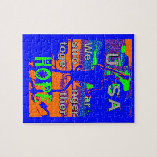 USA Hope Strong Together - A Patriotic Tapestry Puzzle (Horizontal)