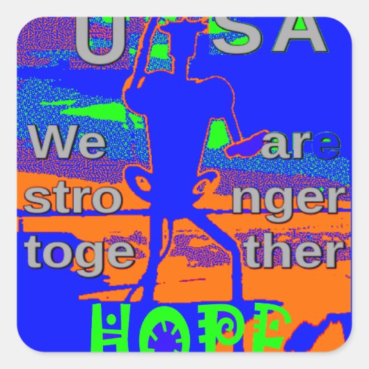 USA Hope Strong Together - A Patriotic Tapestry Quadratischer Aufkleber (Vorderseite)