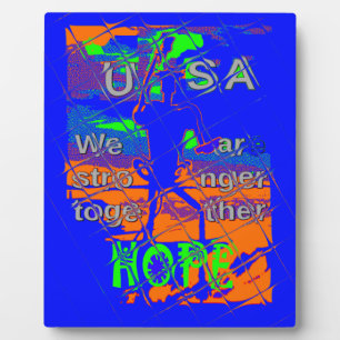 USA Hope: Stronger Together Patriotic Design Fotoplatte