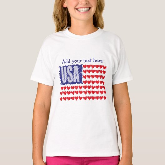 USA Hörfahne Personalisiert T-Shirt (Vorderseite)