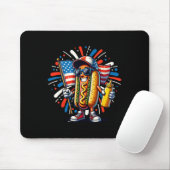 Usa Hot Dog American Flag Usa 4th Of July Fourth P Mousepad (Mit Mouse)