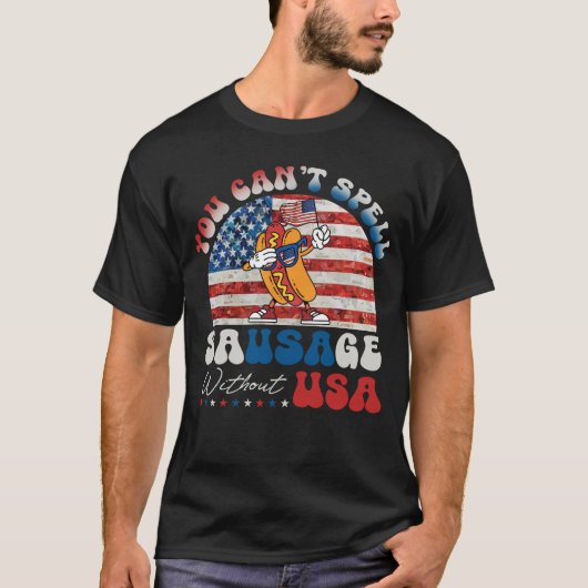 USA Hot Dog Patriotic Funny GRILLEN Grilling Gift T-Shirt (Vorderseite)