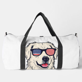 USA Hunde Liebhaber - Cooler Hund mit American Fla Duffle Bag