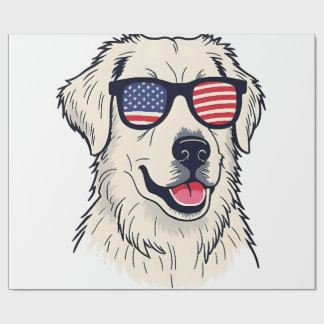 USA Hunde Liebhaber - Cooler Hund mit American Fla Geschenkpapier