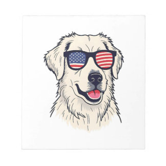 USA Hunde Liebhaber - Cooler Hund mit American Fla Notizblock