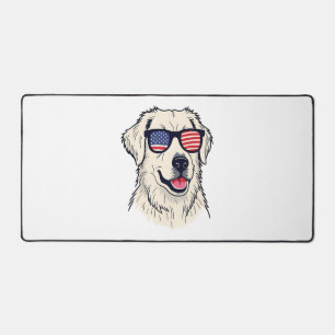 USA Hunde Liebhaber - Cooler Hund mit American Fla Schreibtischunterlage