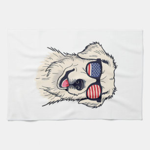 USA Hunde Liebhaber - Cooler Welpe mit American Fl Geschirrtuch