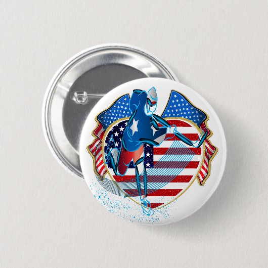 USA ICE HOCKEY BUTTON (Vorne & Hinten)