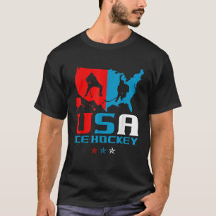 USA Ice Hockey Independence Day American Flag Spar T-Shirt