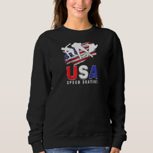 Usa Ice Skate Skaten Skater Speed Figure Skater Sweatshirt