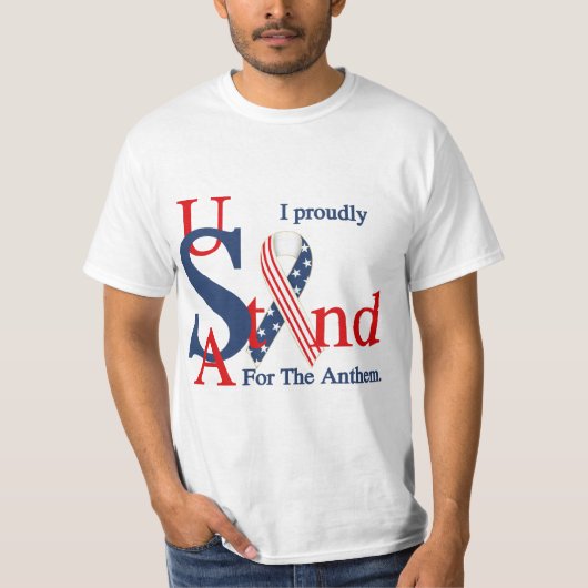 USA Ich stehe stolz für den Anthem T - Shirt (Vorderseite)