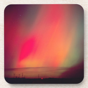 USA, Idaho. Aurora borealis, Nordlicht bei Getränkeuntersetzer