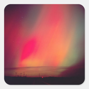 USA, Idaho Aurora borealis, Nordlichter an Quadratischer Aufkleber