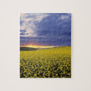 USA, Idaho, Swan Valley. Ein feuriger Sonnenunterg Puzzle